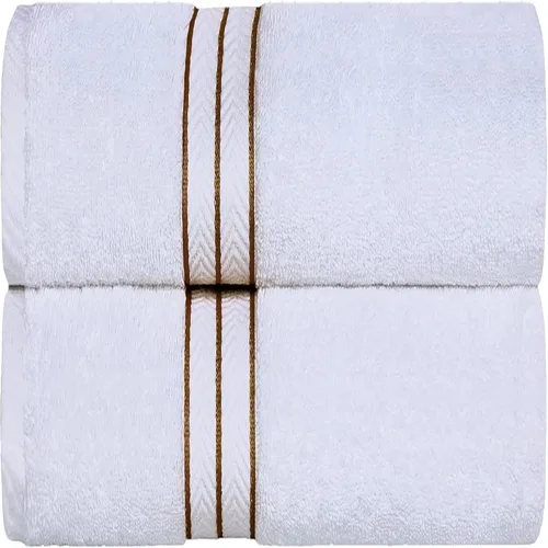 Miniatura 62 de Juego de toallas de baño de algodón turco ultra suave de Superior, juego de 2 piezas, toallas para la ducha, baño, artículos esenciales para el Latte