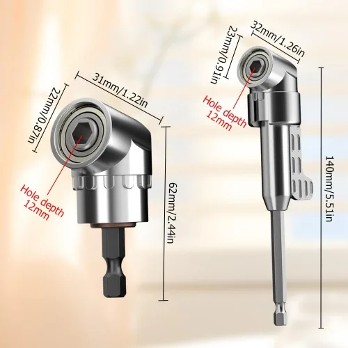 Miniatura 2 de Adaptador de taladro de ángulo recto de 105 grados, extensión de taladro de cabeza angular recta nueva de 2025, bit de destornillador de potencia