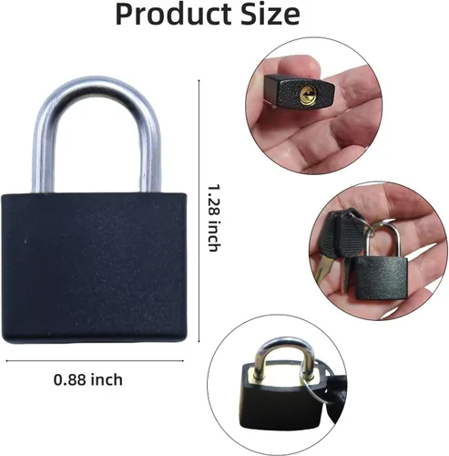 Miniatura 2 de Cerraduras pequeñas para maleta con llaves, 12 cerraduras pequeñas para equipaje, candados pequeños para casillero, mini cerradura para casillero