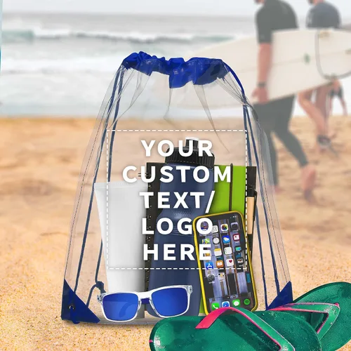 Miniatura 8 de DISCOUNT PROMOS Mochilas de plástico con cordón, - Personalizado - Azul, Cordón