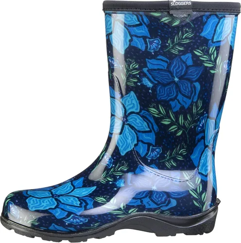 Miniatura 2 de Sloggers Botas de lluvia florales impermeables para mujer, bonitas botas de barro y mugre a media pantorrilla con plantilla de apoyo cómoda