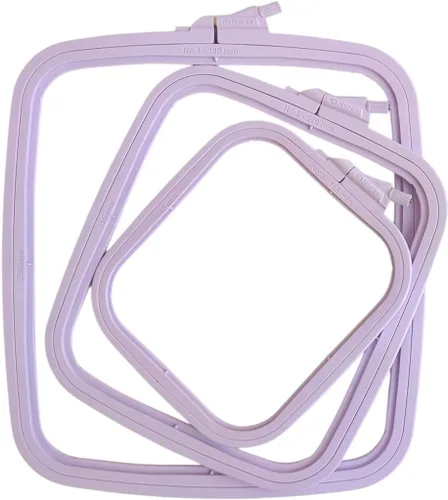 Miniatura 22 de Nurge 5 aros cuadrados grandes de plástico para bordar, aro de costura cruzada, aro de aguja perforadora, multicolor