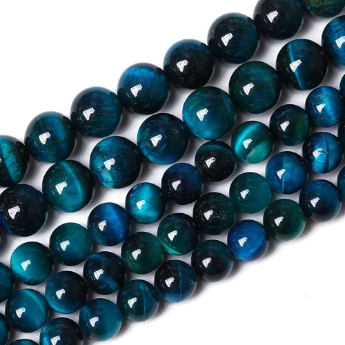 Miniatura 3 de Cuentas sueltas de ojo de tigre azul, cuentas sueltas redondas naturales para hacer joyas, bricolaje, pulseras, collares, aretes, 0.236 pulgadas