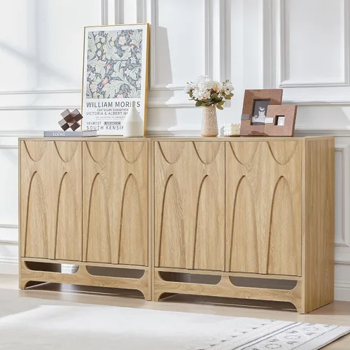 Miniatura 14 de Bifins Aparador buffet con almacenamiento, gabinete de almacenamiento moderno de mediados de siglo de 31.5 pulgadas con estante ajustable y 2
