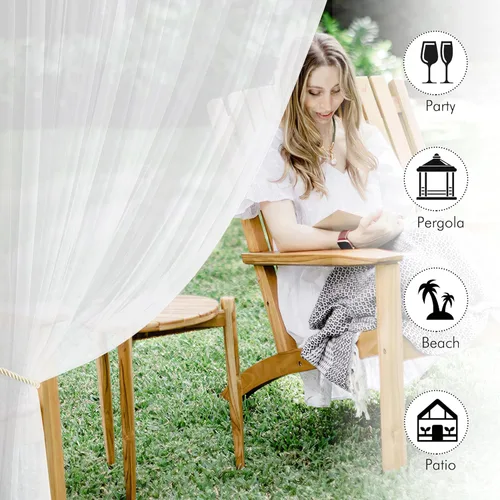 Miniatura 3 de NICETOWN 2 paneles de malla blanca de protección contra mosquitos para apartamento, balcón, bolsillo para barra, cortinas transparentes para bodas
