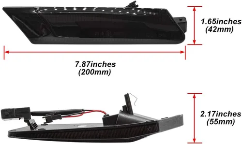 Miniatura 7 de 2 piezas de kit de luz de lámpara de marcador lateral LED dinámico secuencial parpadeante para Porsche Carrera 2005-2013 para Boxster 987 2005-2012
