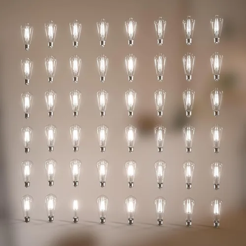 Miniatura 45 de Jensense Bombillas LED Edison E26, 60 vatios equivalentes, bombillas regulables, 2300 K, luz blanca cálida (cristal ámbar), estilo vintage