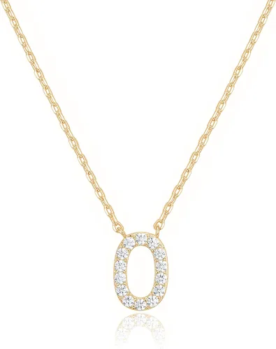 Miniatura 75 de PAVOI 14K White Gold Plated Cubic Zirconia Initial Necklace Letter Dainty Necklaces for Women