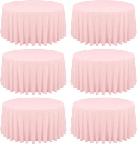 Miniatura 213 de Paquete de 10 manteles de poliéster de 60 x 102 pulgadas, manteles de poliéster beige para mesas rectangulares de 6 pies, resistentes a las manchas