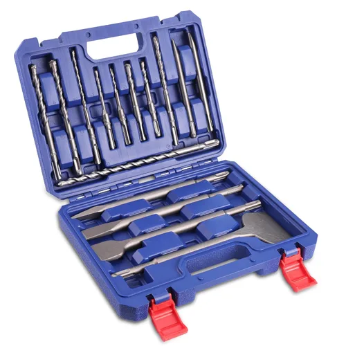 Miniatura 9 de WORKPRO SDS-Plus Juego de brocas de 8 piezas, punta de carburo, SDS+ Juego de brocas de martillo giratorio con estuche de almacenamiento