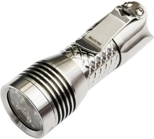 Miniatura 6 de MecArmy Linterna ultra brillante de acero inoxidable PS16, 2000 lúmenes con 4 LED XP-G2, linterna compacta EDC recargable por USB, de larga