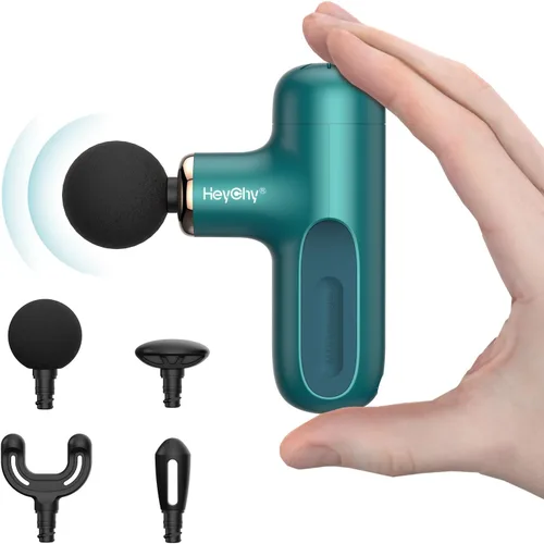 HEYCHY Pistola de masaje Super Mini, masajeador de percusión para músculos de tejidos profundos, pistola de masaje compacta para deportes y viajes,
