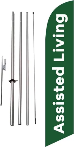 Miniatura 8 de 55+ Active Living Senior Living Community Publicidad Bandera de plumas Letrero con kit de poste y pico de tierra