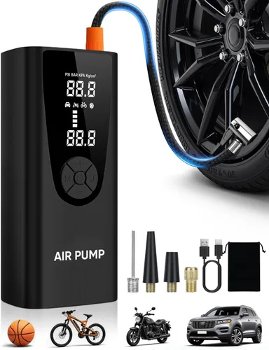 Inflador de neumáticos actualizado, compresor de aire portátil, bomba de aire de 180 PSI para neumáticos de automóvil, inflado eléctrico 3 veces más