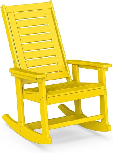 Miniatura 29 de BRIOPAWS Outdoor Rocking Chairs Set of 2 HDPE Plastic Porch Rockers Aqua Oversized Patio Rocker Chair High Back for Big Man Weather