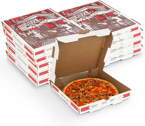 Miniatura 11 de MT Products Kraft - Caja de pizza de 10 x 10 x 1.75 pulgadas, cajas pequeñas de cartón corrugado B para pizza (paquete de 10) – Fabricado