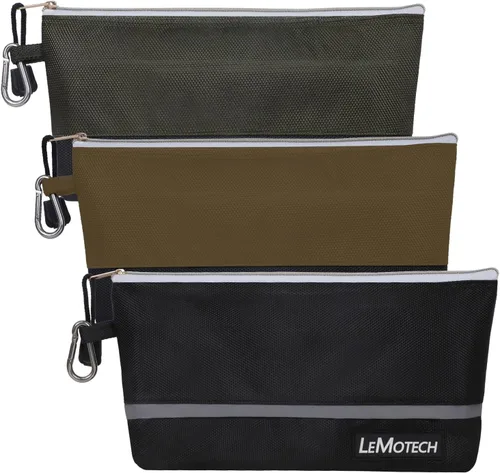 Miniatura 15 de Bolsas de herramientas LeMotech con cremallera, bolsas pequeñas resistentes al agua, bolsa de utilidad Oxford 1680D para organizadores