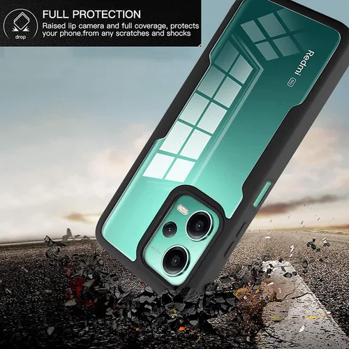 Miniatura 4 de CCSamll - Funda transparente para Xiaomi Redmi Note 12 5G con protector de pantalla, delgada, a prueba de golpes, suave TPU parachoques protección