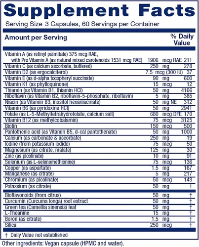 Miniatura 2 de Vitanica - Mid-Life Symmetry, multivitamínico diario y mineral de alta potencia 50-65, vegano, 180 cápsulas