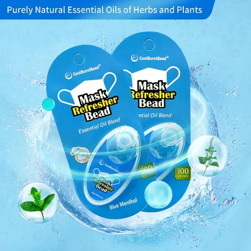 Miniatura 3 de Mascarilla refrescante de larga duración y fuerte fragancia refrescante, paquete de 2, con aceites esenciales naturales de hierbas y plantas