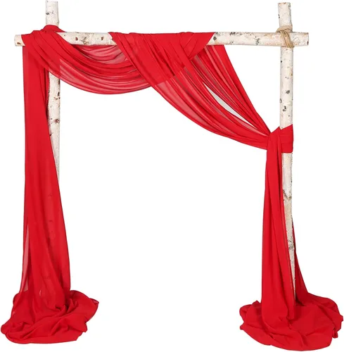 2 paneles de cortinas de tela de gasa para arco de boda, paneles de cortina de telón de fondo de fiesta, decoración de ceremonia y recepción (27 x