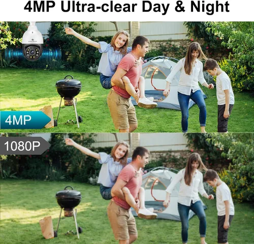 Miniatura 5 de SYMYNELEC Bombilla de luz para cámara de seguridad al aire libre impermeable 2.5K, enchufe de luz WiFi inalámbrico de 2.4GHz con detección