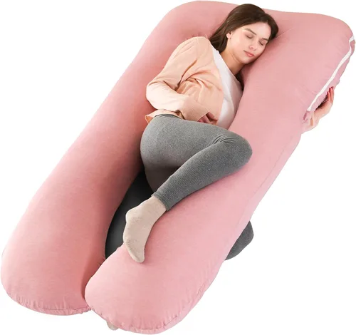 Amagoing - Almohada de embarazo refrescante para dormir, almohada de maternidad en forma de U para todo el cuerpo para mujeres con dolor de cadera,