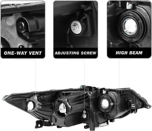 Miniatura 3 de SOCKIR - Para Acura TSX 2009-2014 [modelo HID/Xenón/Balastro de fábrica] Conjunto de faros delanteros de proyector Par de reemplazo