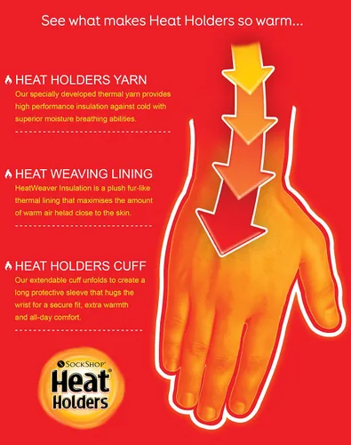 Miniatura 6 de Heat Holders Conjunto de guantes térmicos de punto de forro polar, calentador de cuello y convertidor para mujer invierno