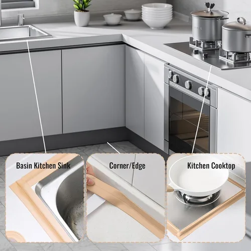 Miniatura 7 de Cinta selladora de baño, impermeable, cinta de calafateo de esquina de pared, cinta autoadhesiva simple para cocina, inodoro, bañera, baño