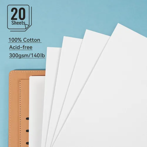 Miniatura 2 de Libro de bocetos de acuarela Lightwish, 100% algodón, papel de acuarela sin ácidos, diario de acuarela, 300 g/m²/140 lb, papel de acuarela prensado