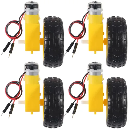 Miniatura 7 de Motor TT de engranaje eléctrico de CC de 6 piezas, motor de engranaje precableado DC 3V-6V, chasis de automóvil inteligente de doble eje