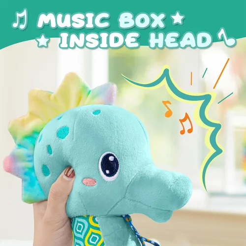 Miniatura 2 de AWOTOY Juguetes para bebés de 0 a 12 meses, juguetes de peluche musicales con actividad sensorial suave, con arrugas, sonajero y texturas, juguetes