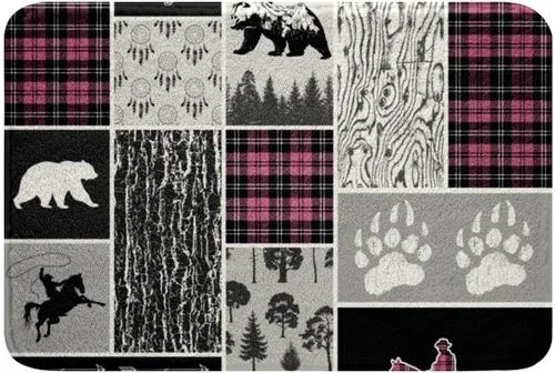 Miniatura 12 de Erosebridal Woodland Animals Bath Mat Bear Deer Wolf Hunting Theme Bathroom Rugs Rustic Cabin Lodge Decor Doormats Floor Mats Farmhouse Wildlife