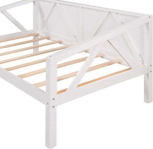 Miniatura 6 de Harper & Bright Designs Sofá cama de madera maciza tamaño individual, sofá cama multifuncional con soporte de listones de madera, marco de cama