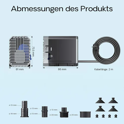 Miniatura 3 de SunSun Grech Bomba de agua sumergible para acuario, bomba silenciosa para tanque de peces con flujo ajustable para agua dulce, agua salada