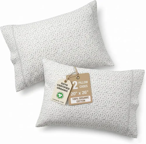 Miniatura 42 de Lane Linen - Juego de 2 fundas de almohada, 100% algodón orgánico puro, tamaño king, color amarillo claro/vainilla (20 x 36 pulgadas)