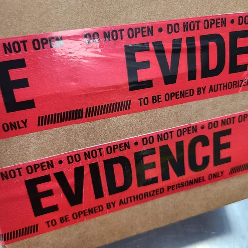 Miniatura 3 de Crime Scene Cinta de sellado de caja de evidencia roja
