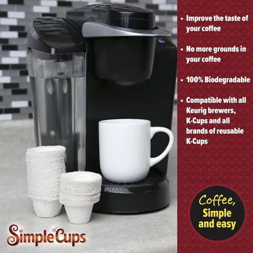 Miniatura 2 de Filtros desechables de café de papel, 100 unidades, compatibles con máquinas Keurig, K-Cup y otras tazas K reutilizables para cafeteras de una sola