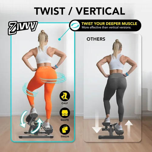 Miniatura 2 de ZIWWVY Máquina paso a paso con bandas de resistencia, mini paso a paso con capacidad de peso de 300 libras, paso a paso giratorio para entrenamiento