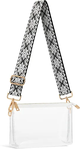 Miniatura 8 de Bolso transparente para mujer, pequeña bolsa transparente para eventos de estadio, bolso cruzado para conciertos, fiestas, fanáticos