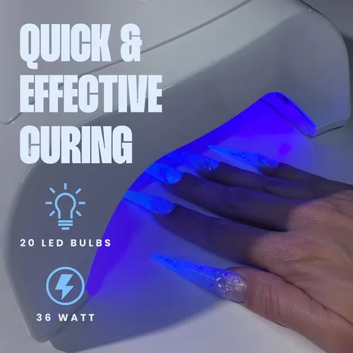 Miniatura 3 de V Beauty Pure Lámpara de uñas UV inalámbrica (blanca) - Luz UV portátil de 36 W para uñas de gel con múltiples ajustes de temporizador - Luz