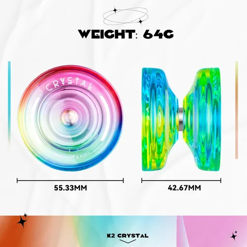 Miniatura 4 de MAGICYOYO Responsive Yoyo Professional K2 Crystal, Yo yo de doble propósito para niños y jugadores avanzados, yoyos degradados de plástico con 12