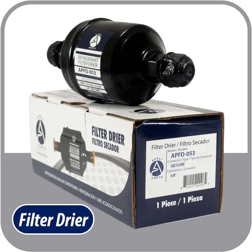 Miniatura 5 de Appli Parts APFD-053 3/8 pulg. Filtro Secador de Línea Líquida Refrigerante AC para Refrigeración HVAC 053 Conexión SAE Flare universal
