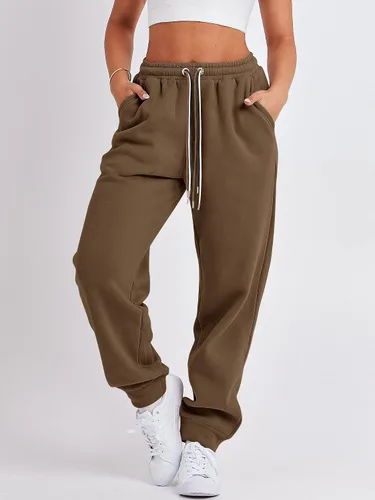 Miniatura 3 de ANRABESS Pantalones deportivos holgados de forro polar de cintura alta para mujer, pantalones deportivos Y2K para adolescentes y niñas