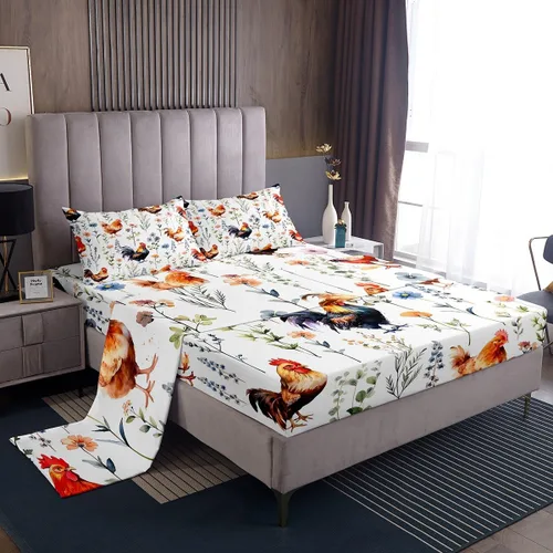Miniatura 15 de Feelyou Juego de sábanas de lazo de acuarela, tamaño individual, juego de sábanas con lazos de coqueta para niños y niñas, decoración de dormitorio