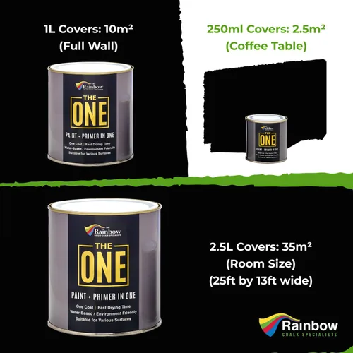 Miniatura 3 de THE ONE Pintura e imprimación todo en uno, negro mate, 8.5 onzas líquidas/250ml, fórmula de 1 capa, decoración fácil de interiores y exteriores