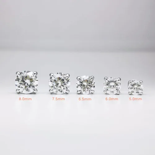 Miniatura 6 de Bo.Dream Round Cut Cubic Zirconia CZ Stud Earrings for Women 18K White Gold Plated Sterling Silver