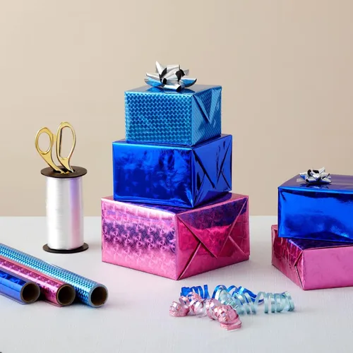 Miniatura 6 de Juvale Rollos de papel de regalo holográficos metálicos para regalo, patrones de papel de regalo, envoltura de regalo metálica para regalos