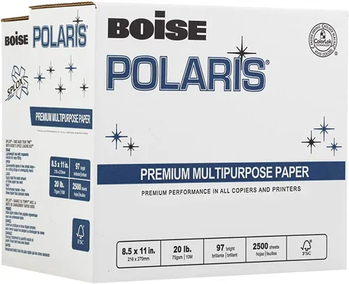 BOISE POLARIS Papel de copia multiusos prémium | Carta de 8.5 x 11 pulgadas | SPLOX (caja de fácil transporte) | 97 blanco brillante, 20 libras |